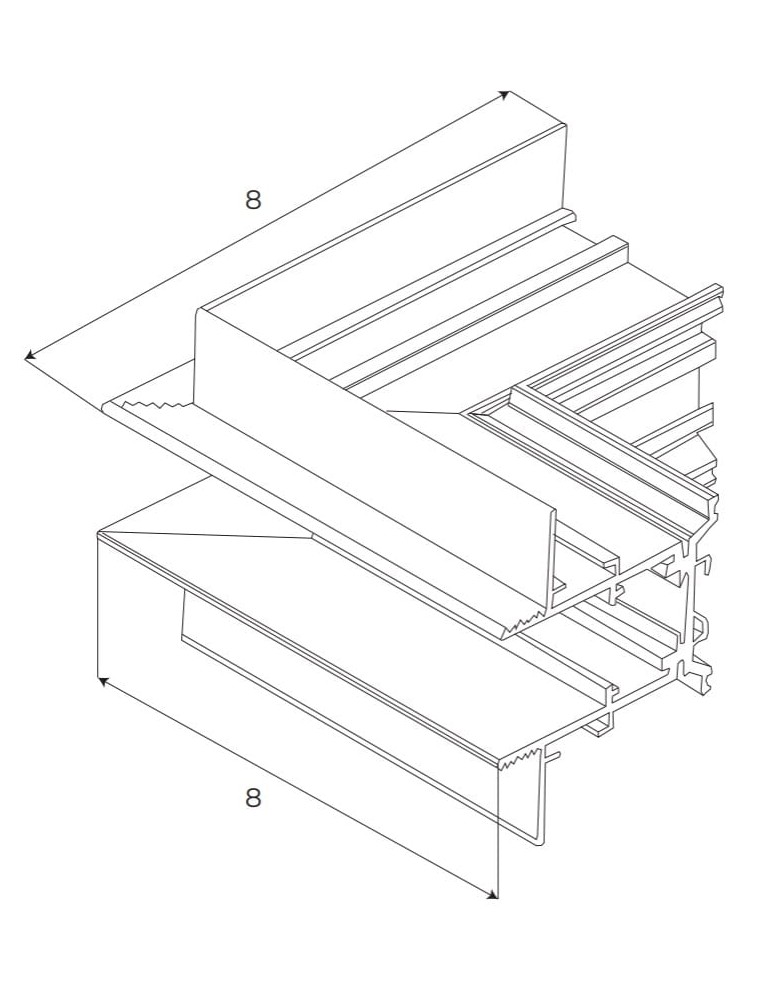 Accessories for magnetic busbars - Maxlight Angle Bracket For Use At The Ceiling Bias. For Rails MT0023, MT0024 MT0026 - product kolory-swiatla.pl 2