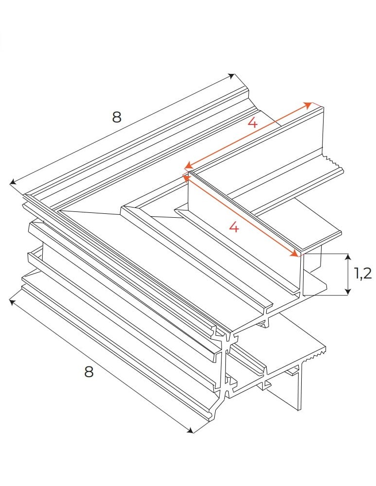 Accessories for magnetic busbars - Maxlight Angle Wall/ Ceiling. For Rails MT0023, MT0024 MT0027 - product kolory-swiatla.pl 2
