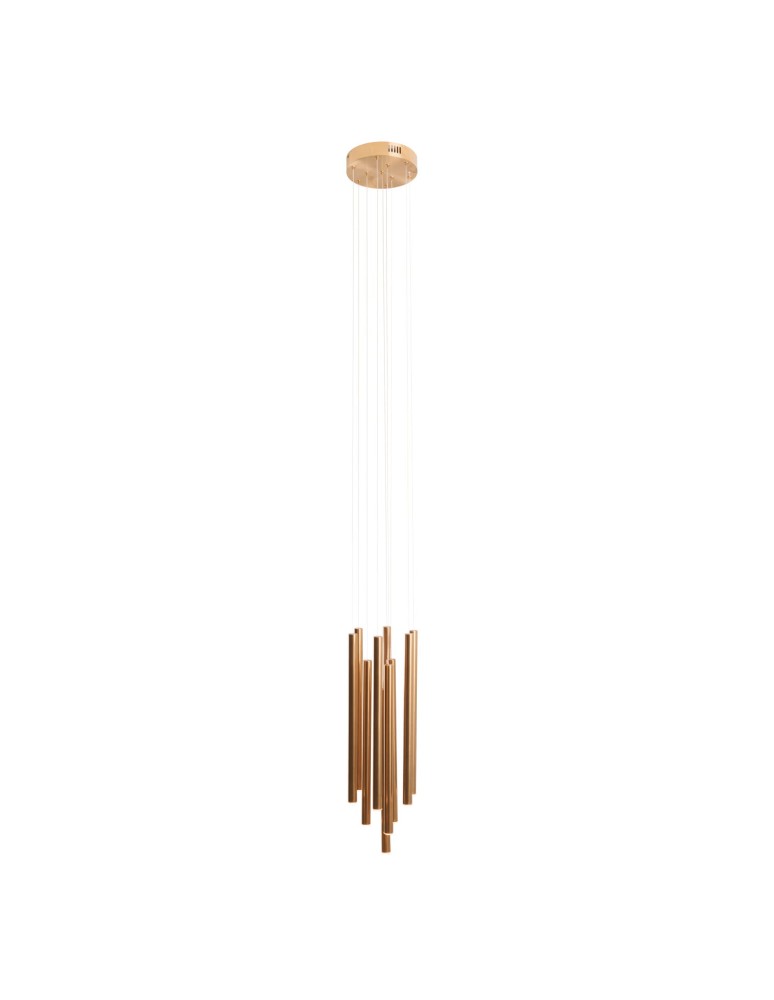 Pendant tube lamps - Maxlight P0524D Organic 10X Brushed Gold Small Dimmable P0524D Pendant Lamp. - product kolory-swiatla.pl 1