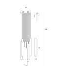 Pendant tube lamps - Maxlight P0524D Organic 10X Brushed Gold Small Dimmable P0524D Pendant Lamp. - product 2