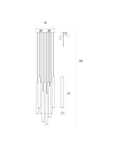 Maxlight P0524D Lampa Wisząca Organic 10X Złoto Szczotkowane Mała Ściemnialna P0524D - produkt 2