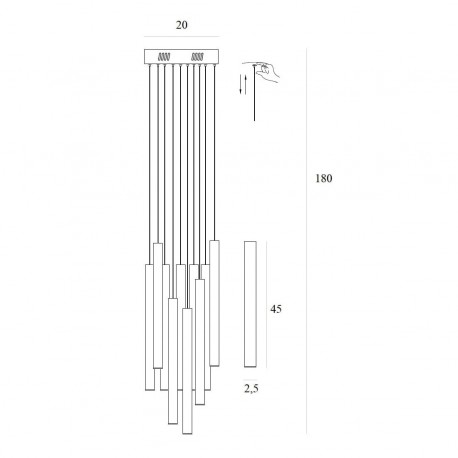 Maxlight P0524D Lampa Wisząca Organic 10X Złoto Szczotkowane Mała Ściemnialna P0524D