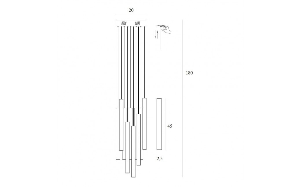 Maxlight P0524D Lampa Wisząca Organic 10X Złoto Szczotkowane Mała Ściemnialna P0524D