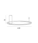 Ring ceiling lamps - Maxlight Plafond Queen 60Cm Brushed Gold 15W 3000K C0239. - product 5