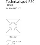 Square flush-mounted lamps - Maxlight Technical Spot GU5.3 H0070 recessed luminaire. - product 2