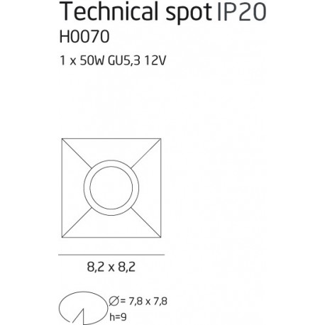 Maxlight Oprawa Wpustowa Technical Spot GU5.3 H0070