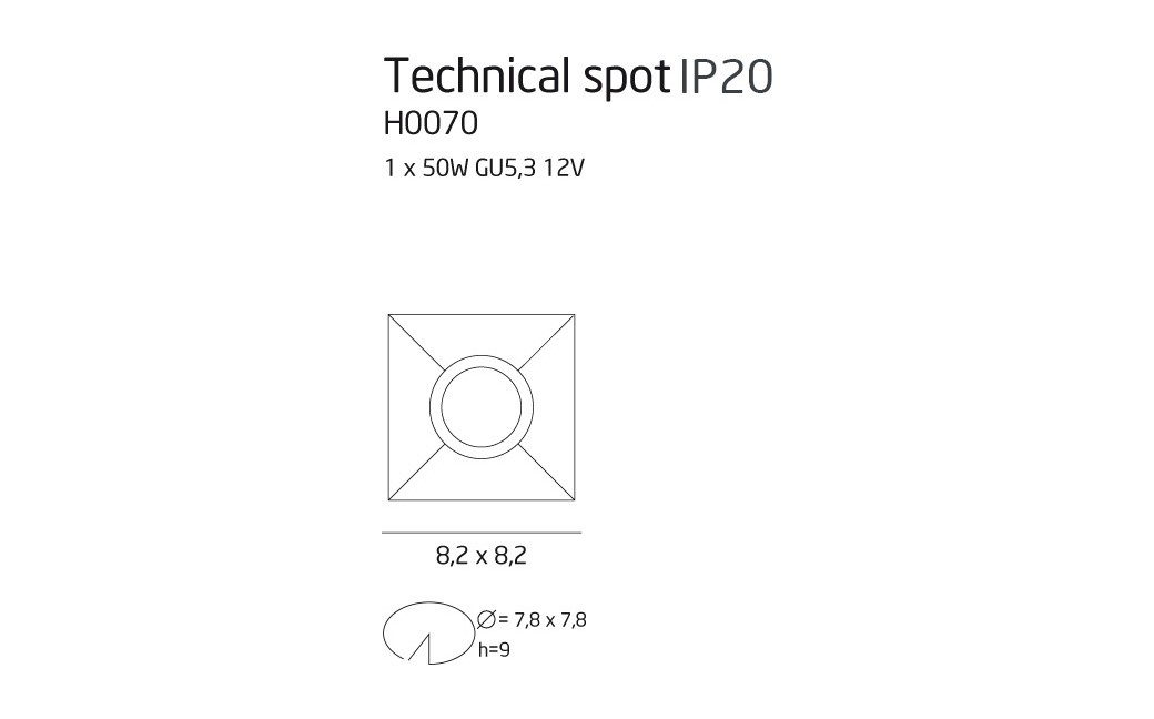 Maxlight Oprawa Wpustowa Technical Spot GU5.3 H0070