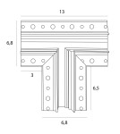Accessories for magnetic busbars - Maxlight T Connector For Flush Mounted Rails. Ceiling or Wall Mounting. For MT0006, MT0007 MT0016 rails. - product 2