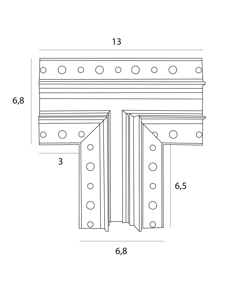Accessories for magnetic busbars - Maxlight T Connector For Flush Mounted Rails. Ceiling or Wall Mounting. For MT0006, MT0007 MT0016 rails. - product kolory-swiatla.pl 2
