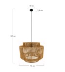 Boho pendant lamps - Dijk Pendant Lamp in Boho Style 46x46x35cm Natural Color 55698-017 - product 2