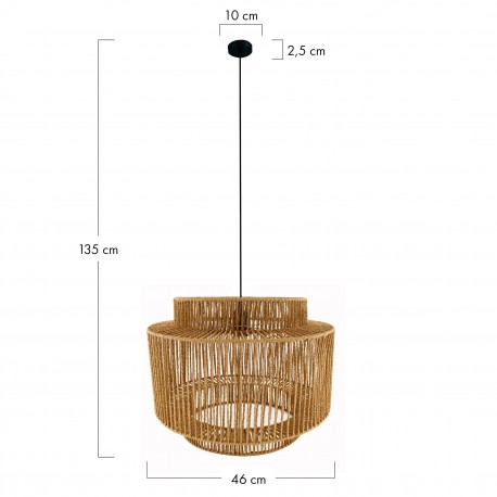 Dijk Lampa Wisząca w Stylu Boho 46x46x35cm Kolor Naturalny 55698-017