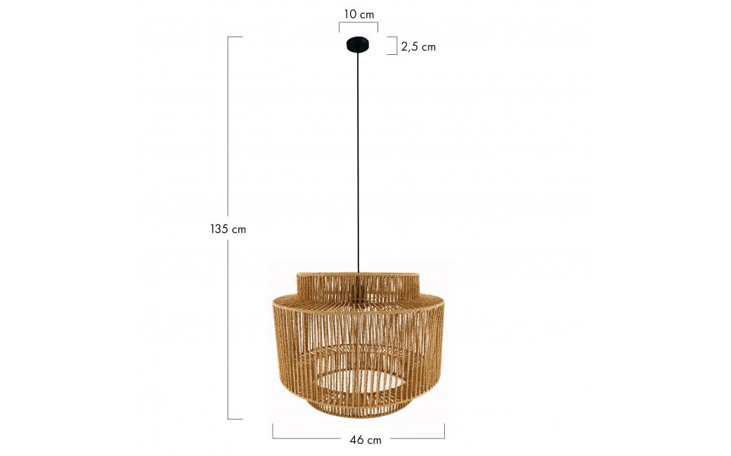 Dijk Lampa Wisząca w Stylu Boho 46x46x35cm Kolor Naturalny 55698-017