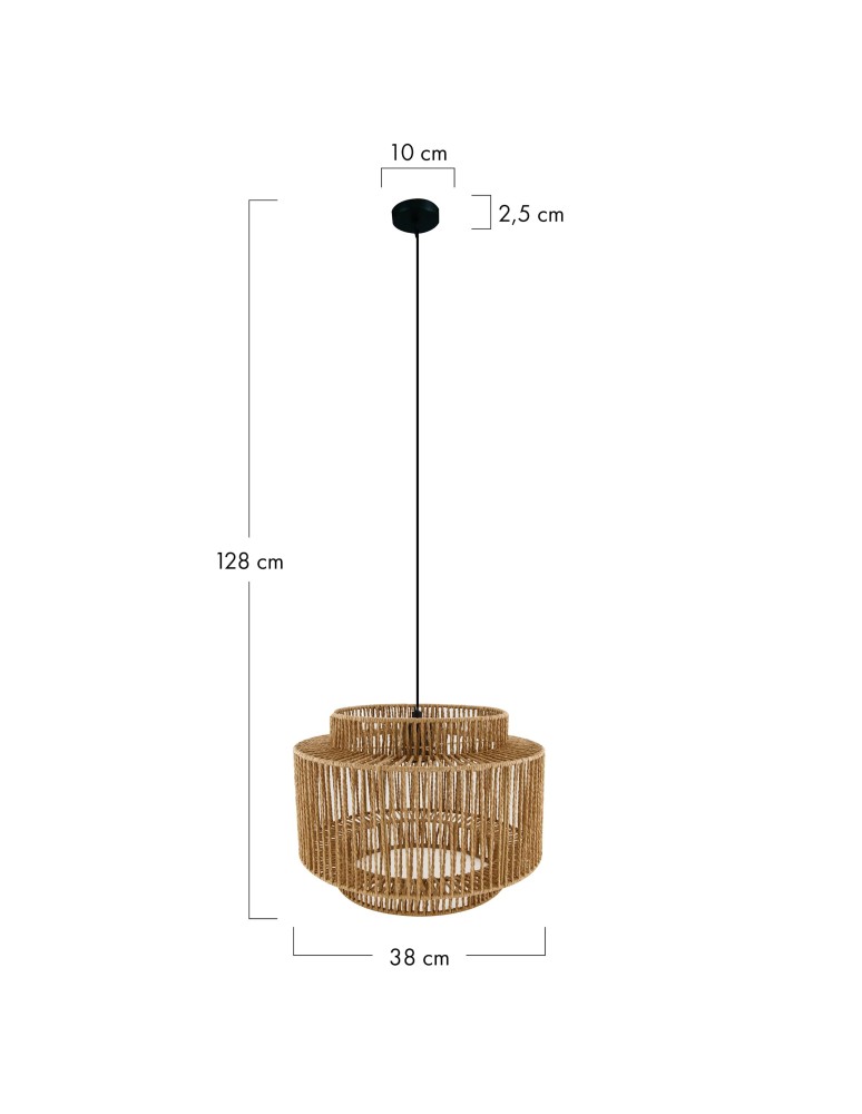 Boho pendant lamps - Dijk Pendant Lamp in Boho Style 38x38x28cm Natural Color 55697-017 - product kolory-swiatla.pl 8