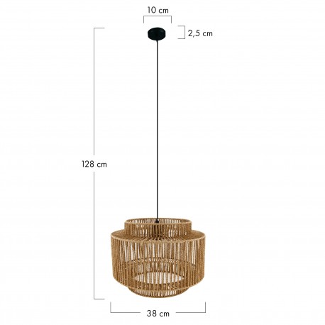 Dijk Lampa Wisząca w Stylu Boho 38x38x28cm Kolor Naturalny 55697-017