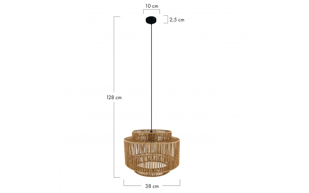 Dijk Lampa Wisząca w Stylu Boho 38x38x28cm Kolor Naturalny 55697-017