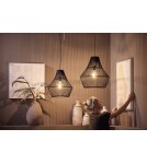 Boho pendant lamps - Dijk Bamboo Pendant Lamp in Boho Style 38x38x42cm Color Black 55703-074 - product 2