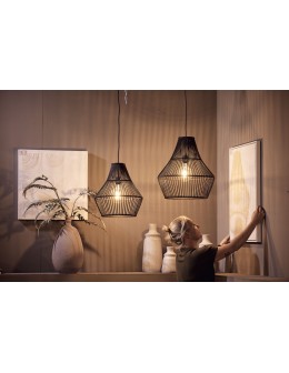 Dijk Bamboo Pendant Lamp in Boho Style 38x38x42cm Color Black 55703-074 - product 2