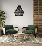 Boho pendant lamps - Dijk Bamboo Pendant Lamp in Boho Style 38x38x42cm Color Black 55703-074 - product 1