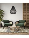 Dijk Bamboo Pendant Lamp in Boho Style 38x38x42cm Color Black 55703-074