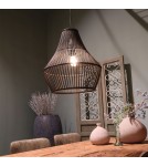 Boho pendant lamps - Dijk Bamboo Pendant Lamp in Boho Style 38x38x42cm Color Black 55703-074 - product 3