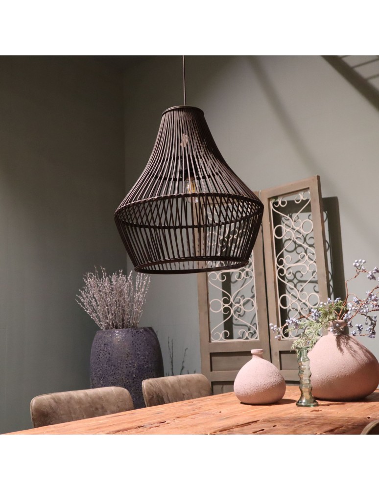 Boho pendant lamps - Dijk Bamboo Pendant Lamp in Boho Style 38x38x42cm Color Black 55703-074 - product kolory-swiatla.pl 4