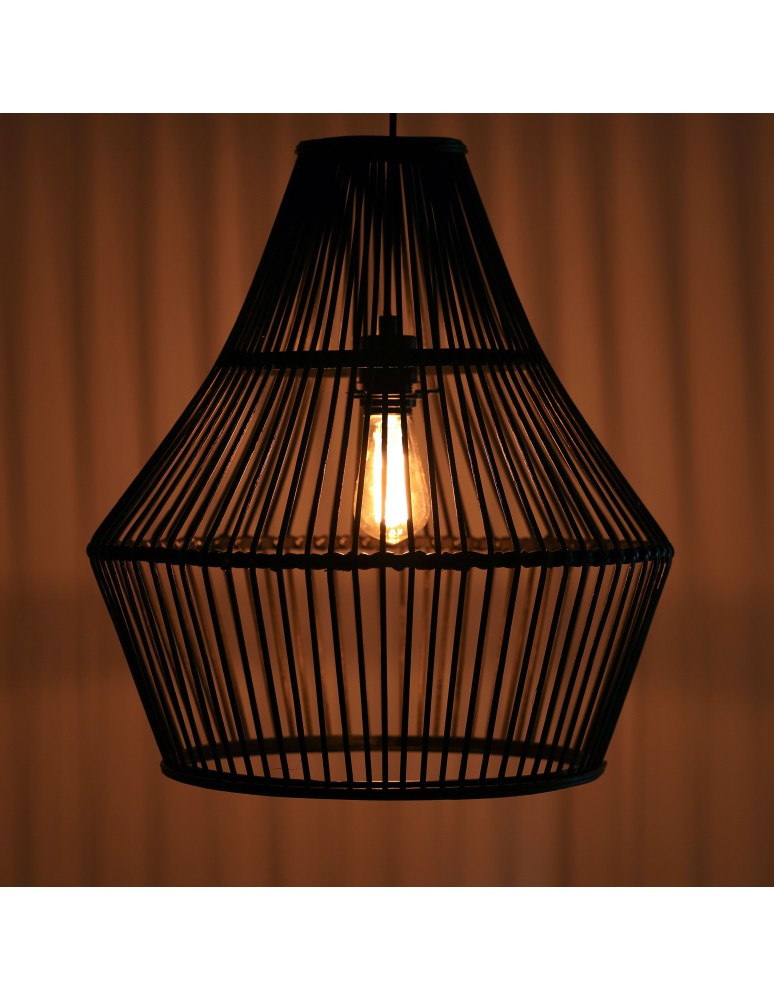 Boho pendant lamps - Dijk Bamboo Pendant Lamp in Boho Style 38x38x42cm Color Black 55703-074 - product kolory-swiatla.pl 8