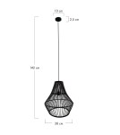 Boho pendant lamps - Dijk Bamboo Pendant Lamp in Boho Style 38x38x42cm Color Black 55703-074 - product 9