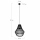 Dijk Lampa Wisząca Bambusowa w Stylu Boho 38x38x42cm Kolor Czarny 55703-074