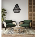 Dijk Lampa Wisząca Bambusowa w Stylu Boho 46x46x50cm Kolor Czarny 55704-074