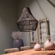 Dijk Lampa Wisząca Bambusowa w Stylu Boho 46x46x50cm Kolor Czarny 55704-074