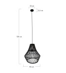 Boho pendant lamps - Dijk Bamboo Pendant Lamp in Boho Style 46x46x50cm Color Black 55704-074 - product 8