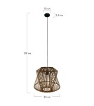 Boho pendant lamps - Dijk Bamboo Pendant Lamp in Boho Style 38x38x32cm Natural Color 55705-017. - product 2