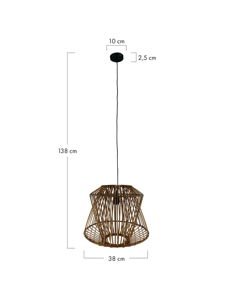 Boho pendant lamps - Dijk Bamboo Pendant Lamp in Boho Style 38x38x32cm Natural Color 55705-017. - product kolory-swiatla.pl 2
