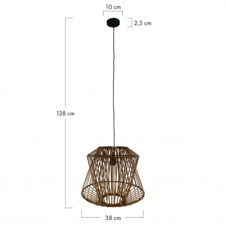 Dijk Lampa Wisząca Bambusowa w Stylu Boho 38x38x32cm Kolor Naturalny 55705-017