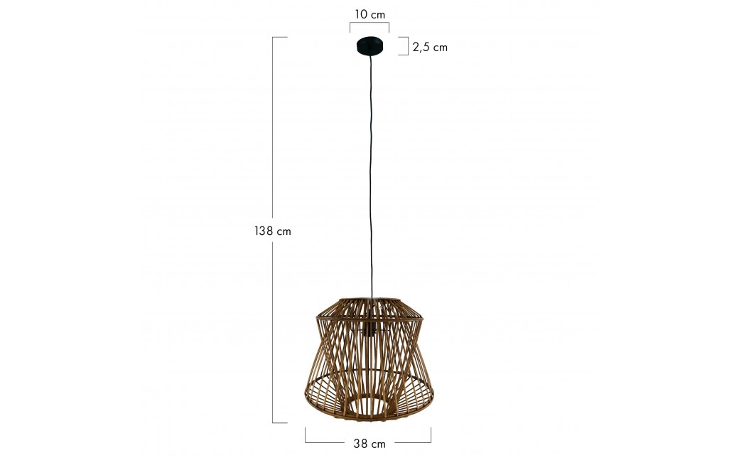 Dijk Lampa Wisząca Bambusowa w Stylu Boho 38x38x32cm Kolor Naturalny 55705-017