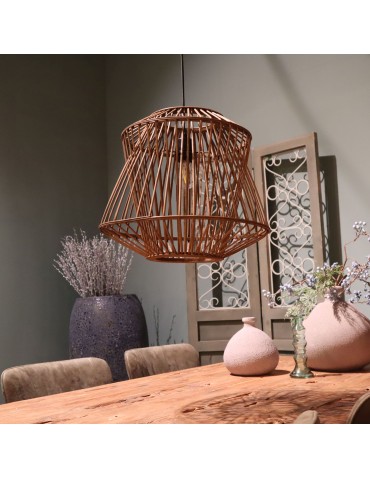 Dijk Bamboo Pendant Lamp in Boho Style 38x38x32cm Natural Color 55705-017.