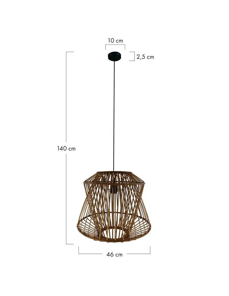 Boho pendant lamps - Dijk Bamboo Pendant Lamp in Boho Style 46x46x40cm Natural Color 55706-017. - product kolory-swiatla.pl 6