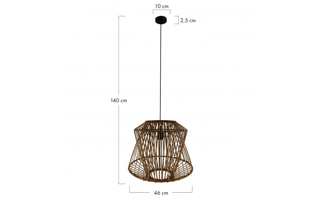 Dijk Lampa Wisząca Bambusowa w Stylu Boho 46x46x40cm Kolor Naturalny 55706-017