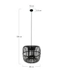 Boho pendant lamps - Dijk Bamboo Pendant Lamp in Boho Style 38x38x32cm Color Black 55707-074 - product 6