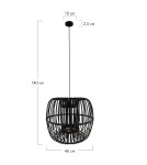 Boho pendant lamps - Dijk Bamboo Pendant Lamp in Boho Style 46x46x40cm Color Black 55708-074 - product 5