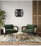Boho pendant lamps - Dijk Bamboo Pendant Lamp in Boho Style 46x46x40cm Color Black 55708-074 - product 1