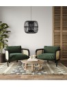 Dijk Bamboo Pendant Lamp in Boho Style 46x46x40cm Color Black 55708-074