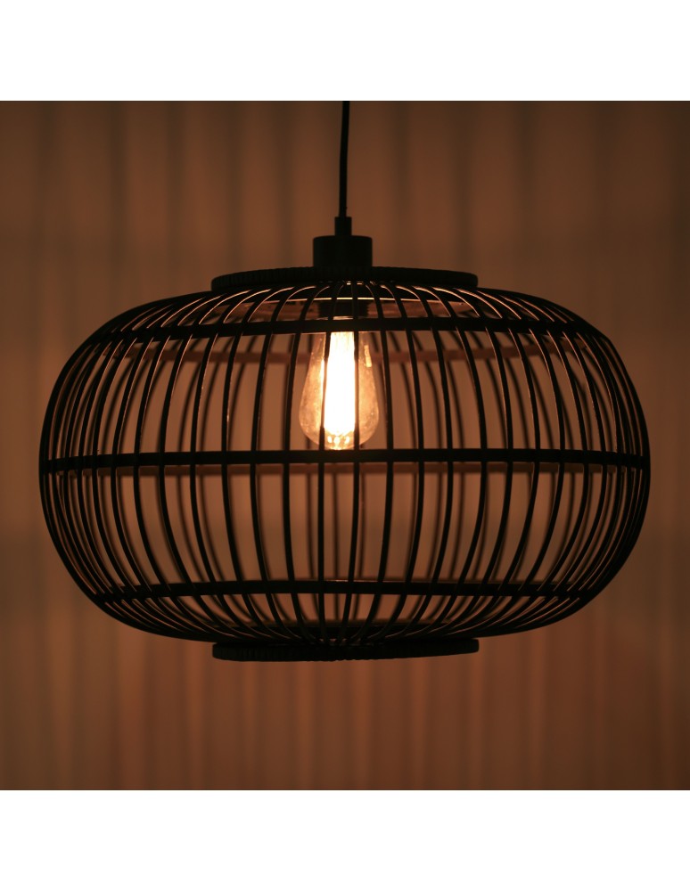 Boho pendant lamps - Dijk Bamboo Pendant Lamp in Boho Style 38x38x27cm Color Black 55715-074 - product kolory-swiatla.pl 7