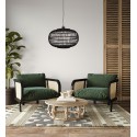 Dijk Lampa Wisząca Bambusowa w Stylu Boho 46x46x28cm Kolor Czarny 55716-074