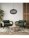Dijk Bamboo Pendant Lamp in Boho Style 46x46x28cm Color Black 55716-074