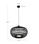 Boho pendant lamps - Dijk Bamboo Pendant Lamp in Boho Style 46x46x28cm Color Black 55716-074 - product 7