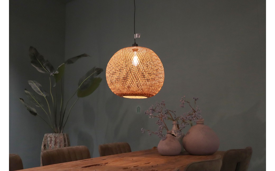 Dijk Lampa Wisząca Bambusowa w Stylu Boho 38x38x35cm Kolor Naturalny 55857-017