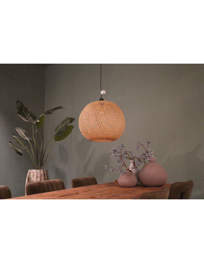 Boho pendant lamps - Dijk Bamboo Pendant Lamp in Boho Style 38x38x35cm Natural Color 55857-017. - product kolory-swiatla.pl 4