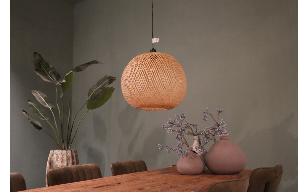 Dijk Lampa Wisząca Bambusowa w Stylu Boho 38x38x35cm Kolor Naturalny 55857-017