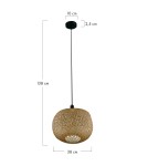 Boho pendant lamps - Dijk Bamboo Pendant Lamp in Boho Style 38x38x35cm Natural Color 55857-017. - product 8